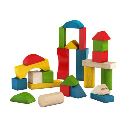 Set Brio blocuri colorate din lemn 25 piese
